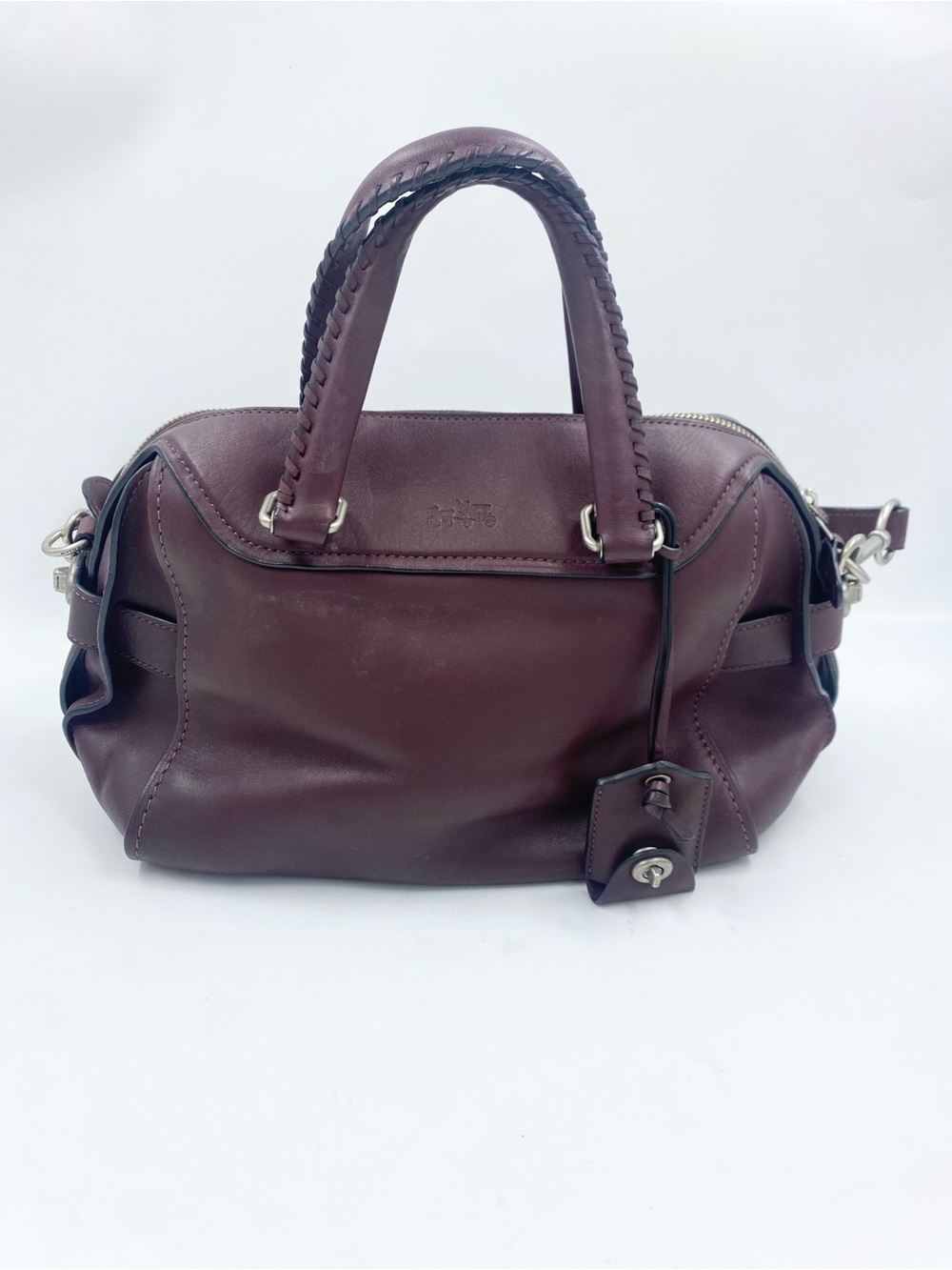 Coach Ace Glovetanned Leather Satchel Oxblood Maroon Purse Shoulder Handbag - Picture 2 of 14
